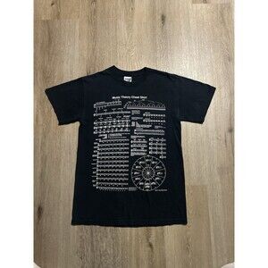 Vintage Music Theory Cheat Shirt Black T-shirt Men’s Size Small